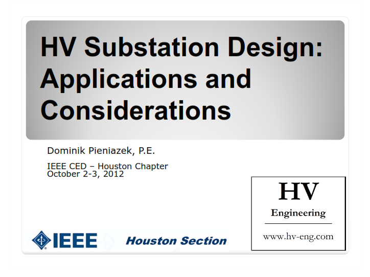 HT Substation Design and Applications by HV Engineering